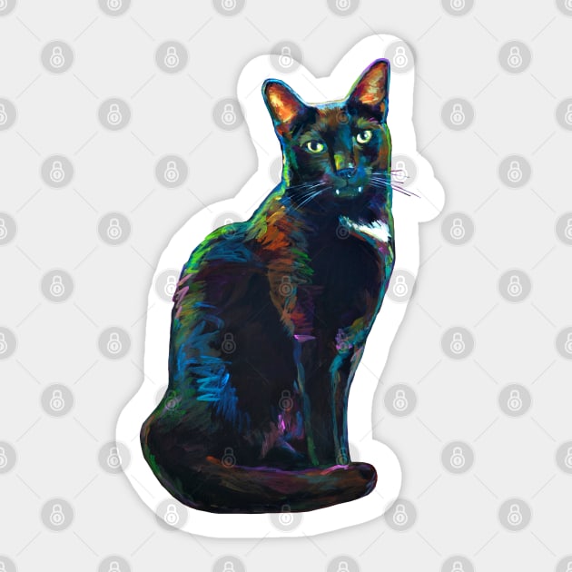 Halloween Magic Black Cat Sticker by RobertPhelpsArt